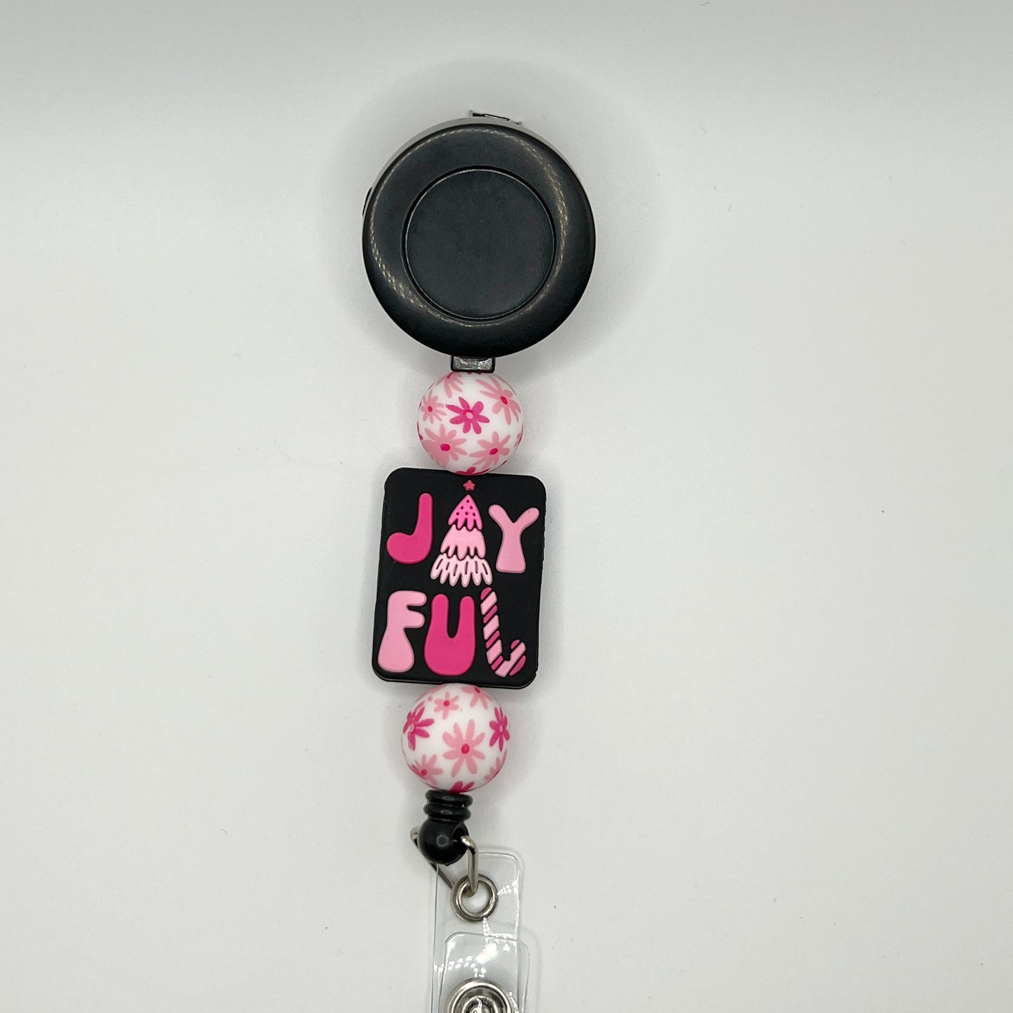 Pink JOYFUL Badge Reel